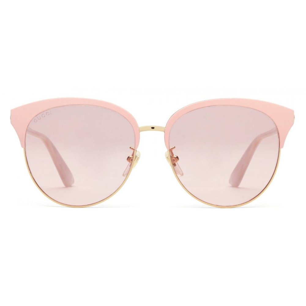Gucci Specialized Fit Round-frame Metal Sunglasses